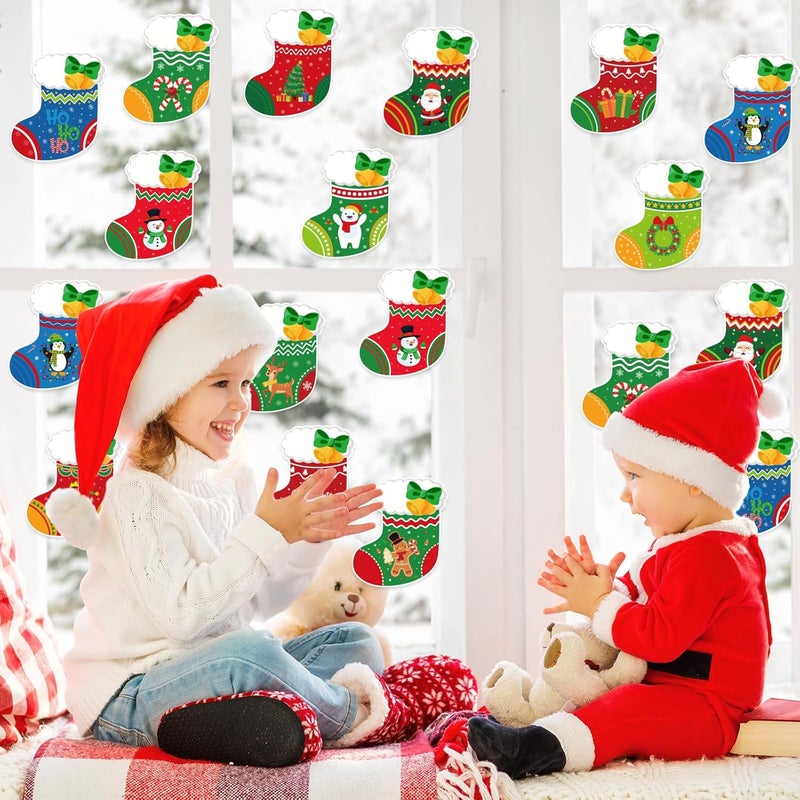 Machomby 48Pcs Christmas Stocking Cutouts, Cute Xmas Stocking Paper Cut Outs Bulletin Board Decor for Winter Christmas Holiday Home Office Classroom Chalkboard Window Wall Door Decor - Image 2